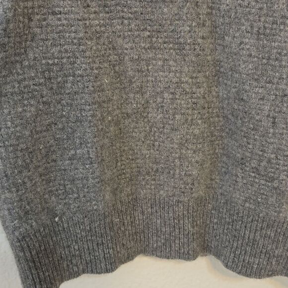 J.Crew 100% Cashmere Sweater Size xs Waffle Knit Ivory Gray Colorblock Pullover - Picture 3 of 6